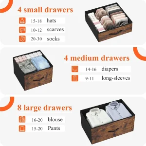 🔥Today's discount is only $32.99-🔥Enhomee Tall Dresser For Bedroom, 16 Deep Drawers Large Dresser, Brown Double Dresser, Chest Of Drawers For Closet, Highboy - Image 5