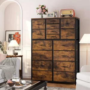 🔥Today's discount is only $32.99-🔥Enhomee Tall Dresser For Bedroom, 16 Deep Drawers Large Dresser, Brown Double Dresser, Chest Of Drawers For Closet, Highboy - Image 6