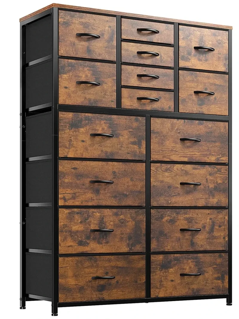 🔥Today's discount is only $32.99-🔥Enhomee Tall Dresser For Bedroom, 16 Deep Drawers Large Dresser, Brown Double Dresser, Chest Of Drawers For Closet, Highboy