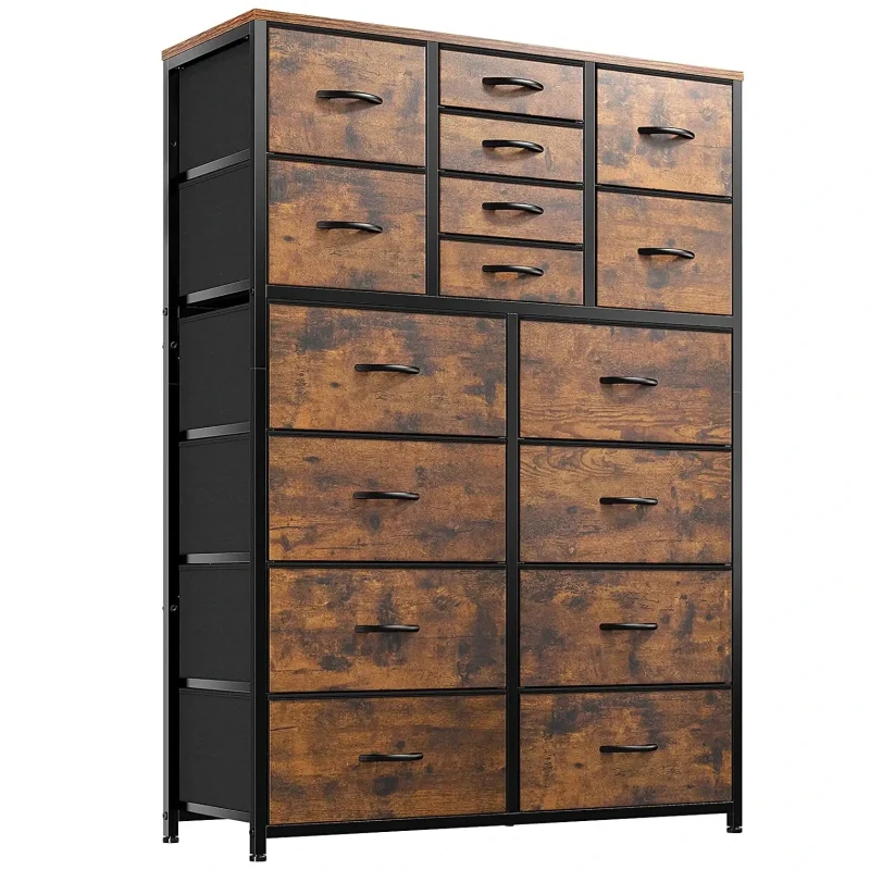 🔥Today's discount is only $32.99-🔥Enhomee Tall Dresser For Bedroom, 16 Deep Drawers Large Dresser, Brown Double Dresser, Chest Of Drawers For Closet, Highboy