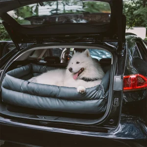 Large Deluxe Faux Leather Dog Car Seat Booster Bed - Urban Voyager - Image 16