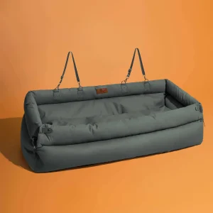 Large Deluxe Faux Leather Dog Car Seat Booster Bed - Urban Voyager - Image 25