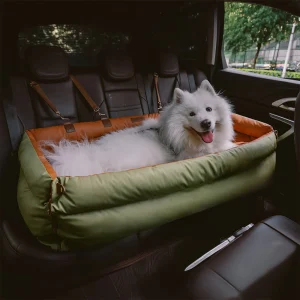 Large Deluxe Faux Leather Dog Car Seat Booster Bed - Urban Voyager - Image 8