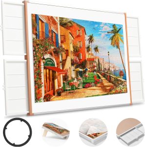 Rotating Puzzle Board with Drawers and Cover,Tilt&Lazy Susan - Image 5