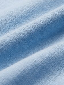 Maxi Linen Dress, Long Sleeves, Stand Collar, Lace Design, Linen Blend, Blue - Image 5