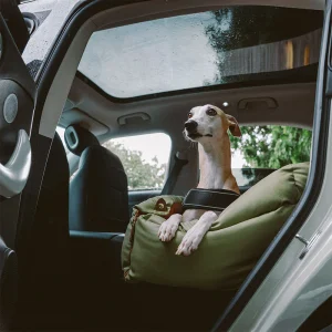 Large Deluxe Faux Leather Dog Car Seat Booster Bed - Urban Voyager - Image 9