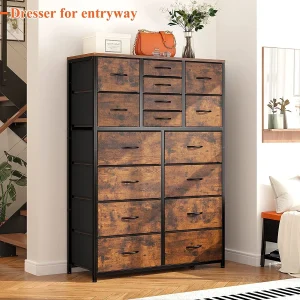 🔥Today's discount is only $32.99-🔥Enhomee Tall Dresser For Bedroom, 16 Deep Drawers Large Dresser, Brown Double Dresser, Chest Of Drawers For Closet, Highboy - Image 8