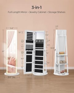 💝 Specials of the week💝360° rotating full-length mirrored cabinets with tri-color LED lights to illuminate every treasure💄💍💎 - Image 4