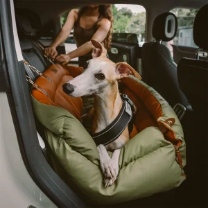 Large Deluxe Faux Leather Dog Car Seat Booster Bed - Urban Voyager - Image 3